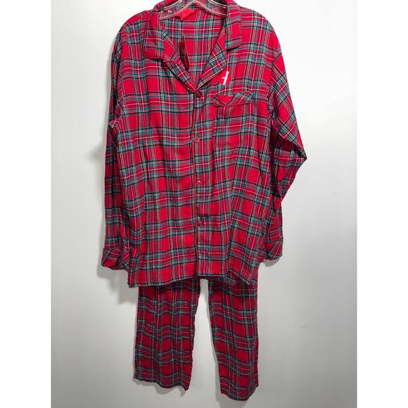 Brand New Macy's Women's Size Medium Brinkley Plaid Red 2 Piece Set Sleepwear - Picture 3 of 8
